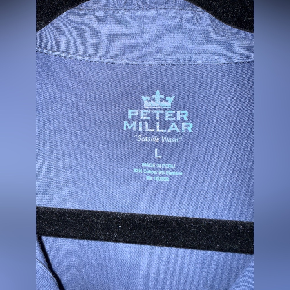 PETER MILLAR Seaside Wash Ombré Summer Polo in Blue and Aqua Size Large - Picture 3 of 3